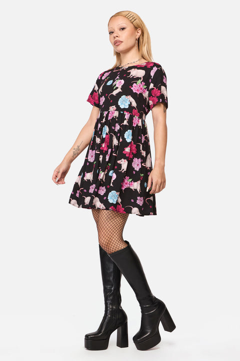 Rat-A-Tat Print Dress