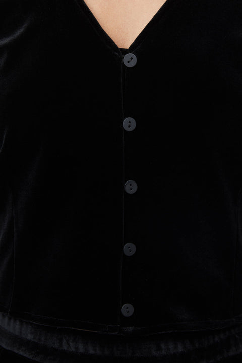Obsidian Velvet Flare Top