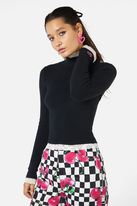 Super Psycho Knit Top Black