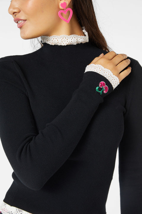 Super Psycho Knit Top Black