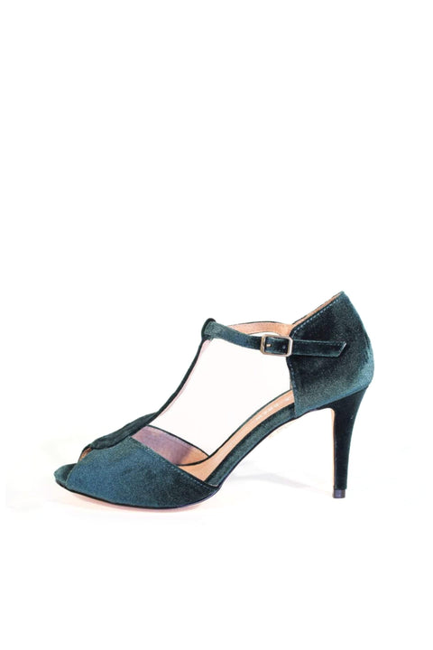 Blondie T-Strap Velvet Heels