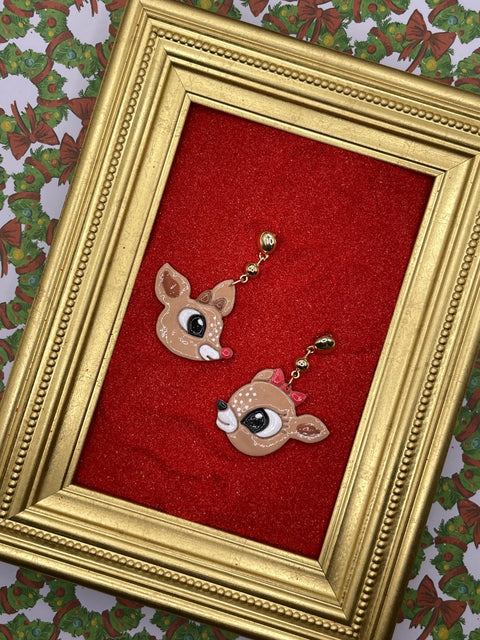 Cutie Reindeer Friends Earrings