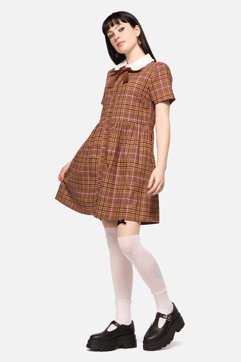 Rustic Check Collar Dress