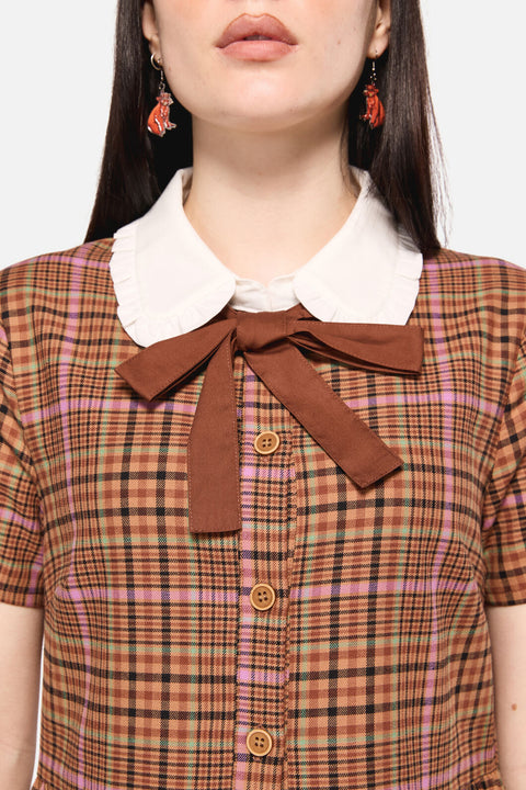 Rustic Check Collar Dress