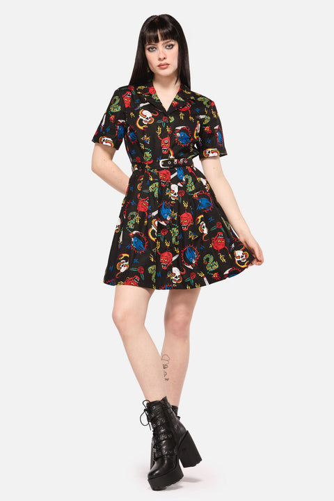 Dangerous Grunge Print Dress