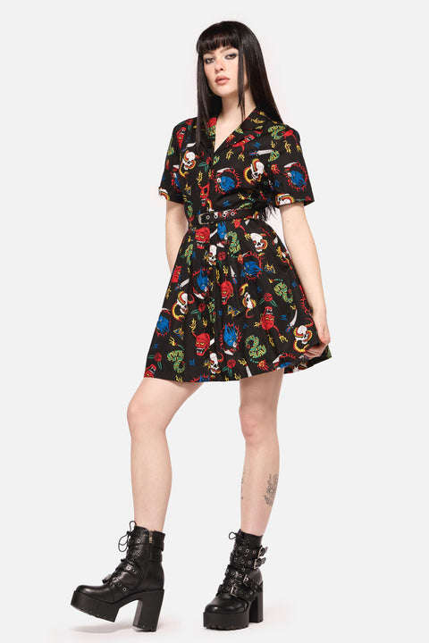 Dangerous Grunge Print Dress