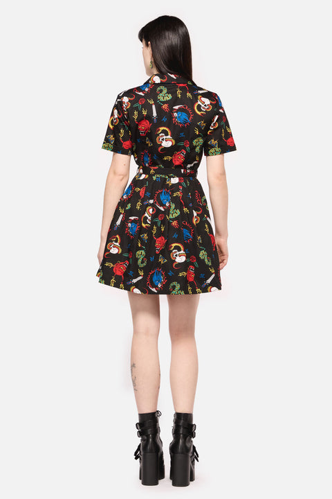 Dangerous Grunge Print Dress