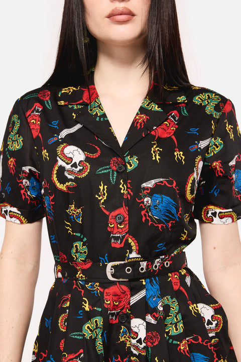 Dangerous Grunge Print Dress