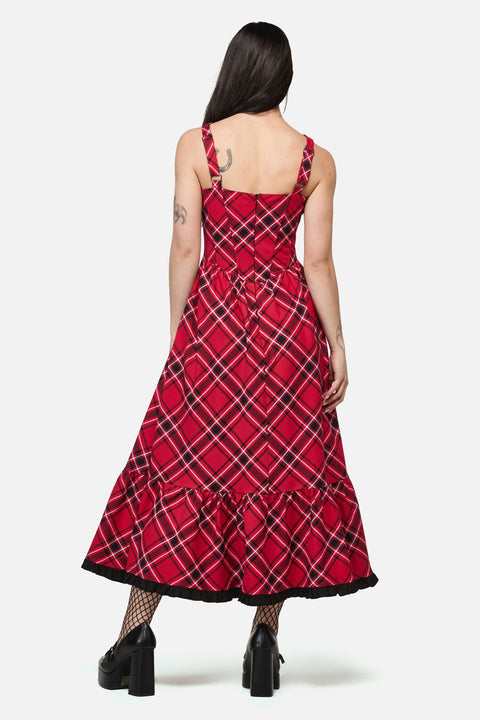Piracy Punk Tartan Midi Dress