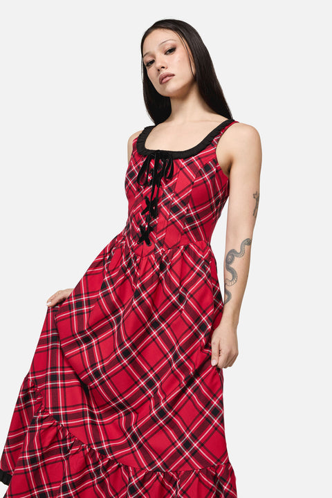 Piracy Punk Tartan Midi Dress