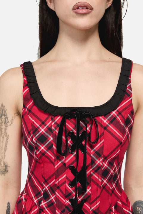 Piracy Punk Tartan Midi Dress