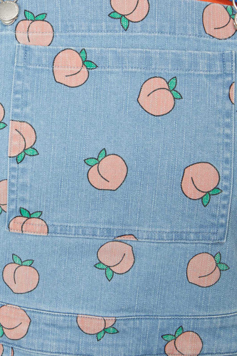 Denim Peach Bib Pinafore Skirtall
