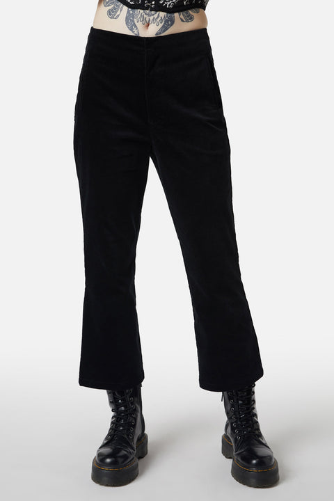 At The Alter Velvet Kick Flares Black