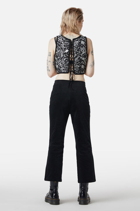 At The Alter Velvet Kick Flares Black