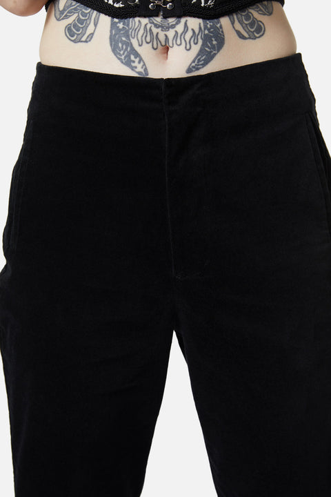 At The Alter Velvet Kick Flares Black