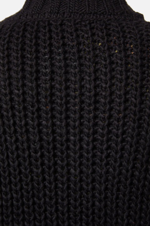 Field Work Chunky Knit Cardi Black