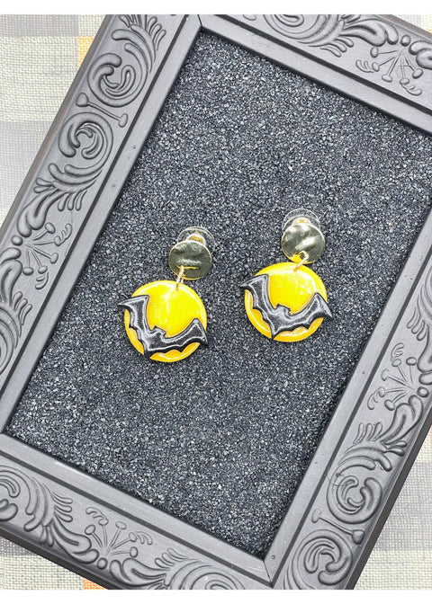 Salem Full Moon Bat Earrings