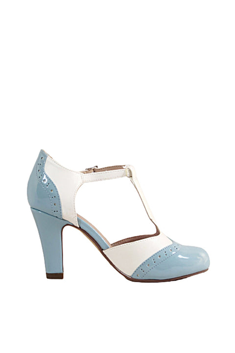 Gatsby II T-Strap Vintage Heels Blue