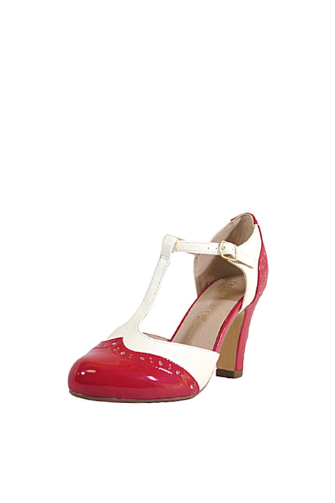 Gatsby II T-Strap Vintage Heels Red