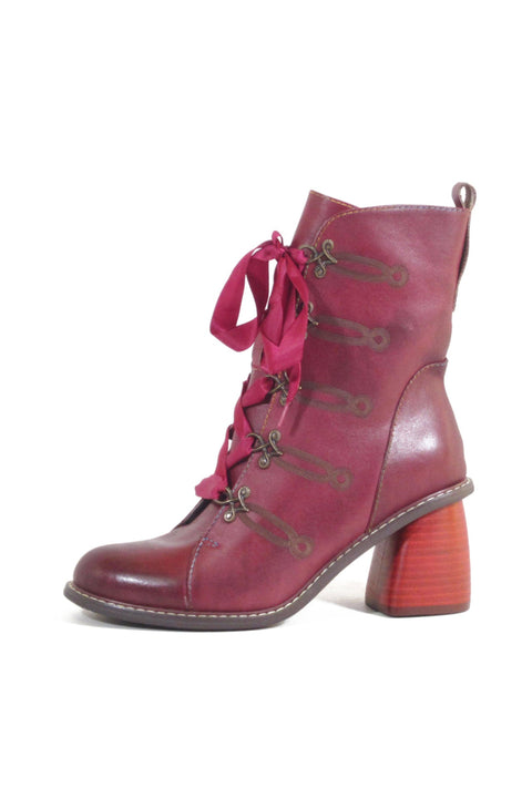 Geraldine Victorian Booties Red