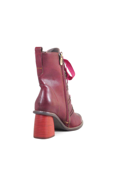 Geraldine Victorian Booties Red