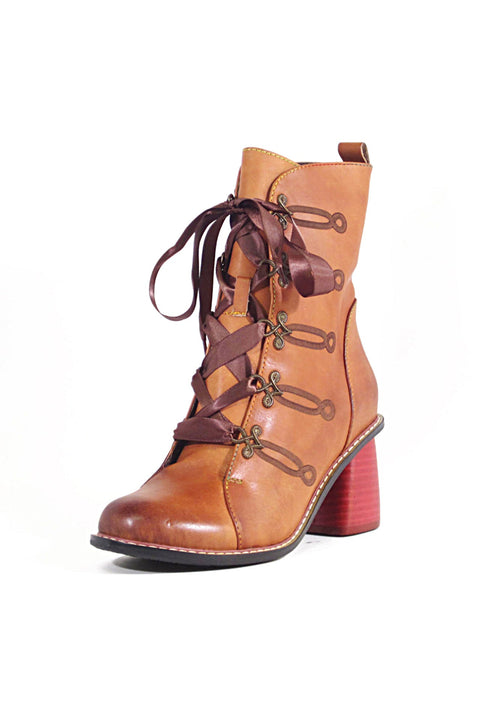 Geraldine Victorian Booties Tan