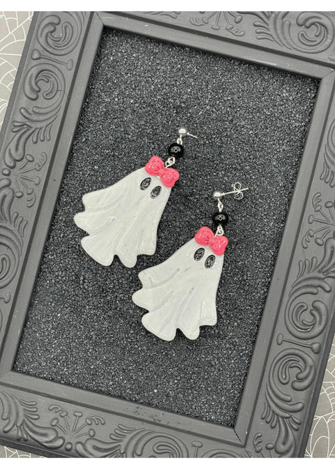 Salem Cute Ghosts with Bows Earrings