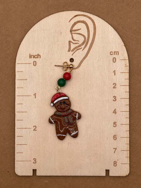 Santa Hat Gingerbread Earrings