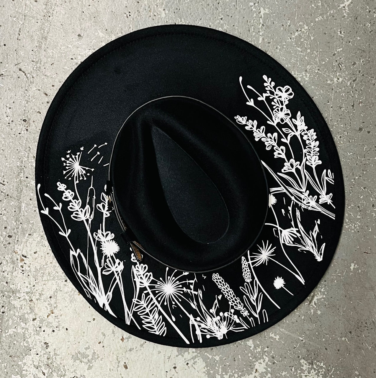 Vegan Felt Hat - XL Brim - Wildflowers – ModCloth display picture 1