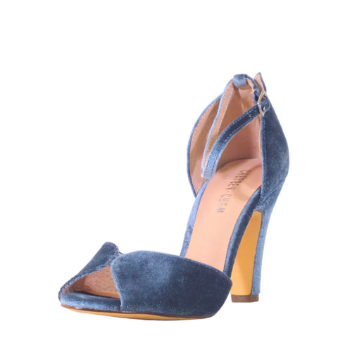 Lola Velvet Heels Blue