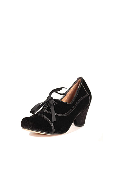Madison Velvet Retro Heels Black