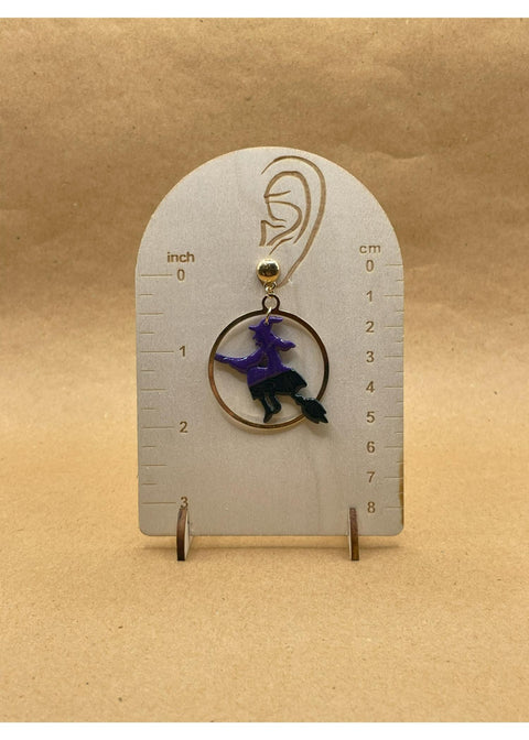 Salem Full Gold Moon Witch Earrings