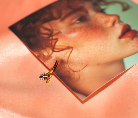 Letters Huggie Hoop Charm (Single)