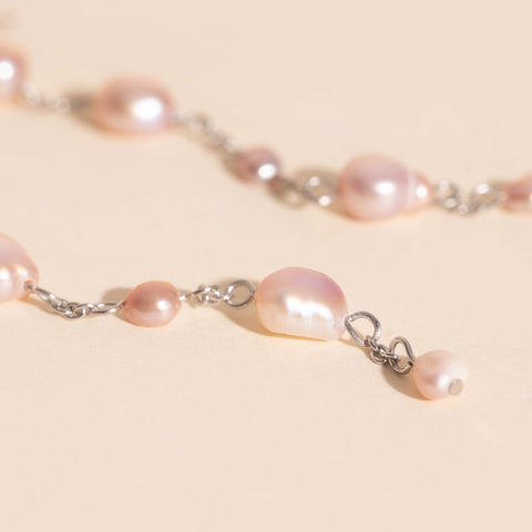 Pearl Dangle Chain Stud Earrings