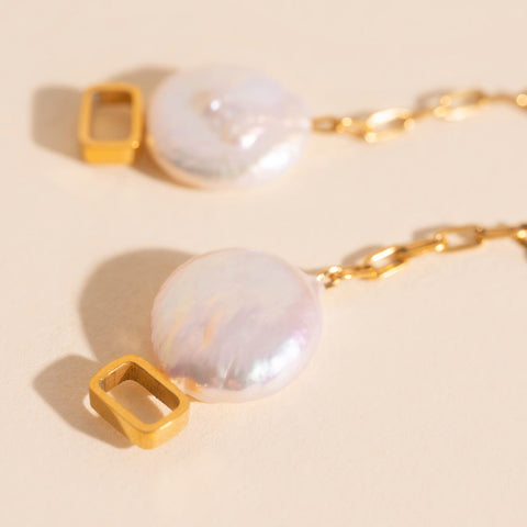 Pearl Whim Chunky Huggie Hoop Charms