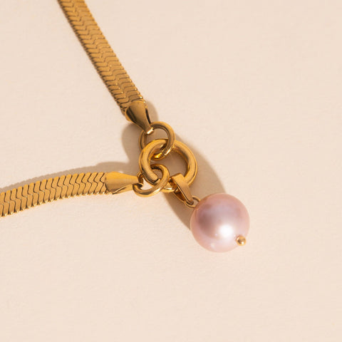Pink Pearl Necklace Charm