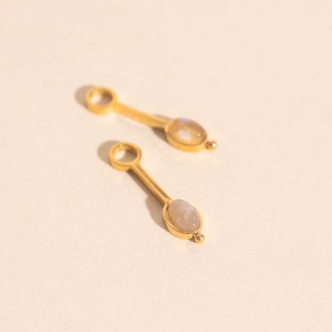 Gem Drop Huggie Hoop Charms