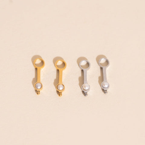 Mini Pearl Drop Huggie Hoop Charms
