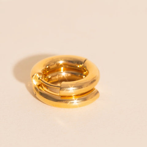 Titanium Chunky Rounded Huggie Hoop Earrings