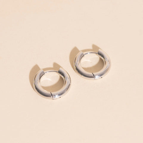 Titanium Chunky Rounded Huggie Hoop Earrings