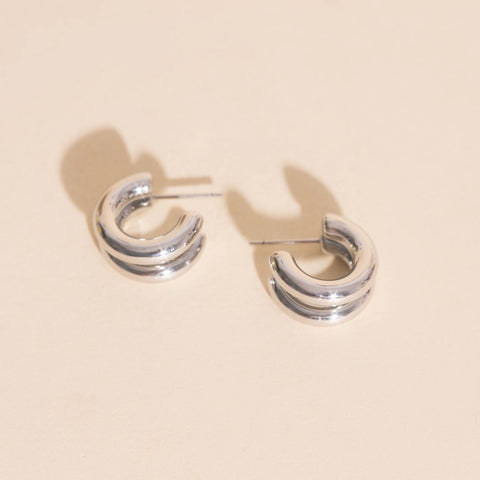 Chunky Crescent Stud Earrings