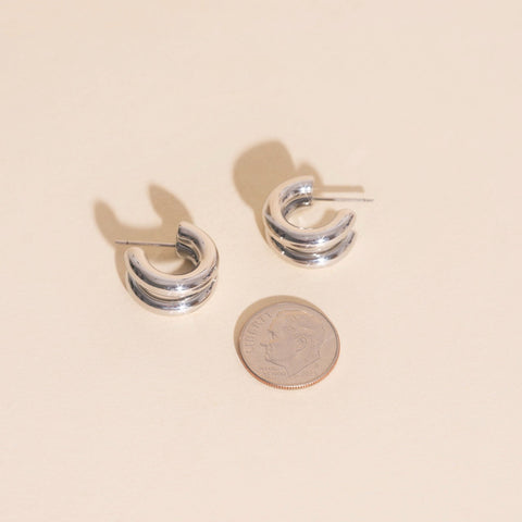 Chunky Crescent Stud Earrings