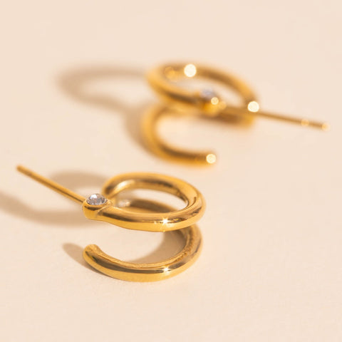 Mini Loop Stud Earrings