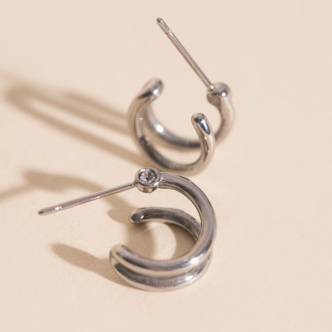 Mini Loop Stud Earrings