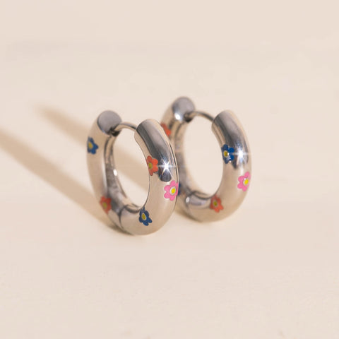 Daisy Chunky Rounded Huggie Hoop Earrings