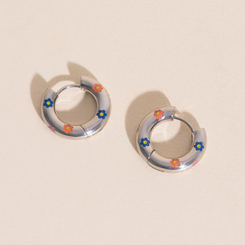 Daisy Chunky Rounded Huggie Hoop Earrings