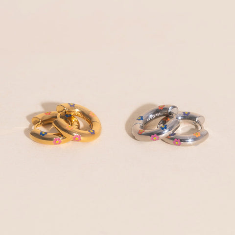 Daisy Chunky Rounded Huggie Hoop Earrings