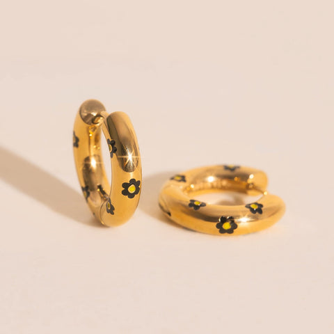 Daisy Chunky Rounded Huggie Hoop Earrings