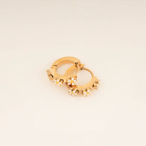 Daisy 3D Huggie Hoop Earrings