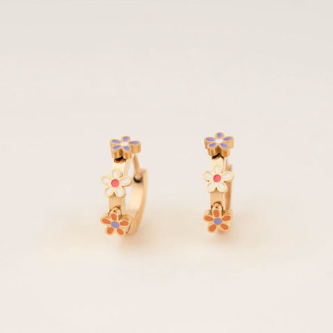 Daisy 3D Huggie Hoop Earrings